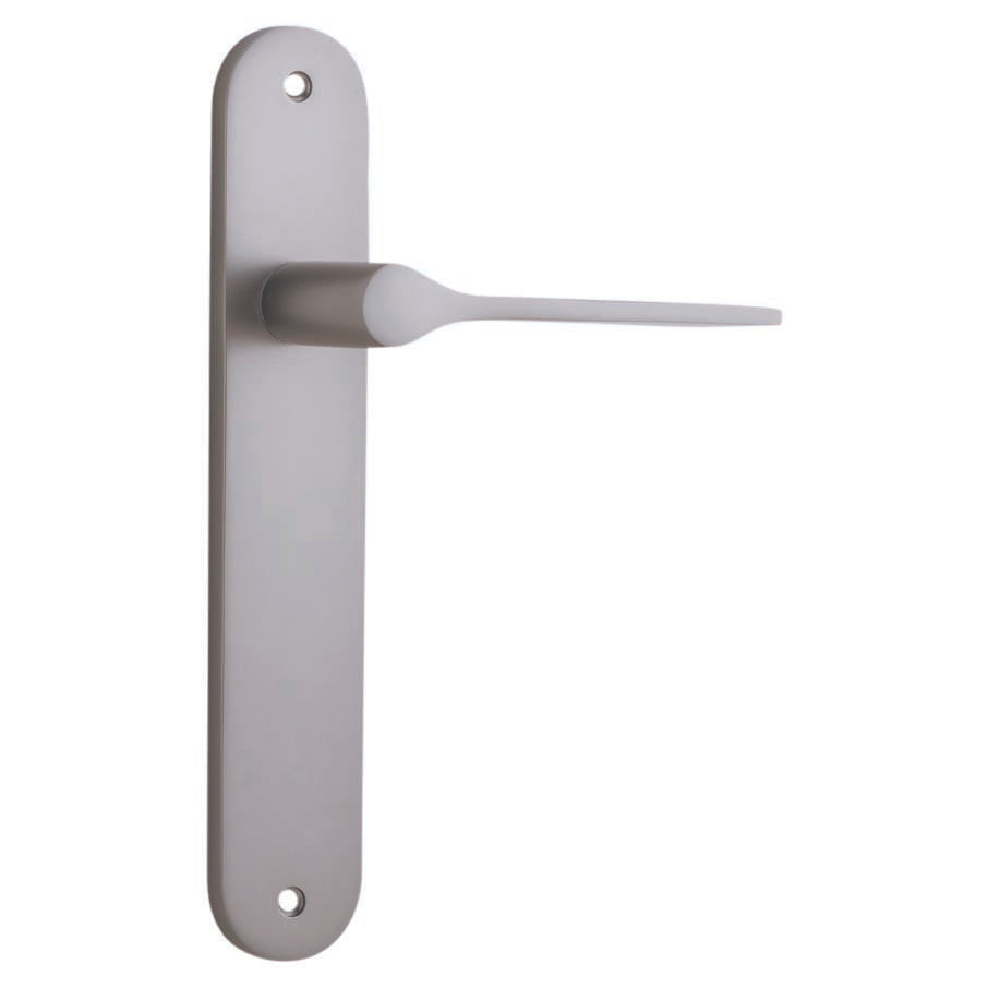 Como Lever Satin Nickel Oval Backplate