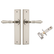 Sarlat Lever Chamfered Backplate Passage Kit Satin Nickel