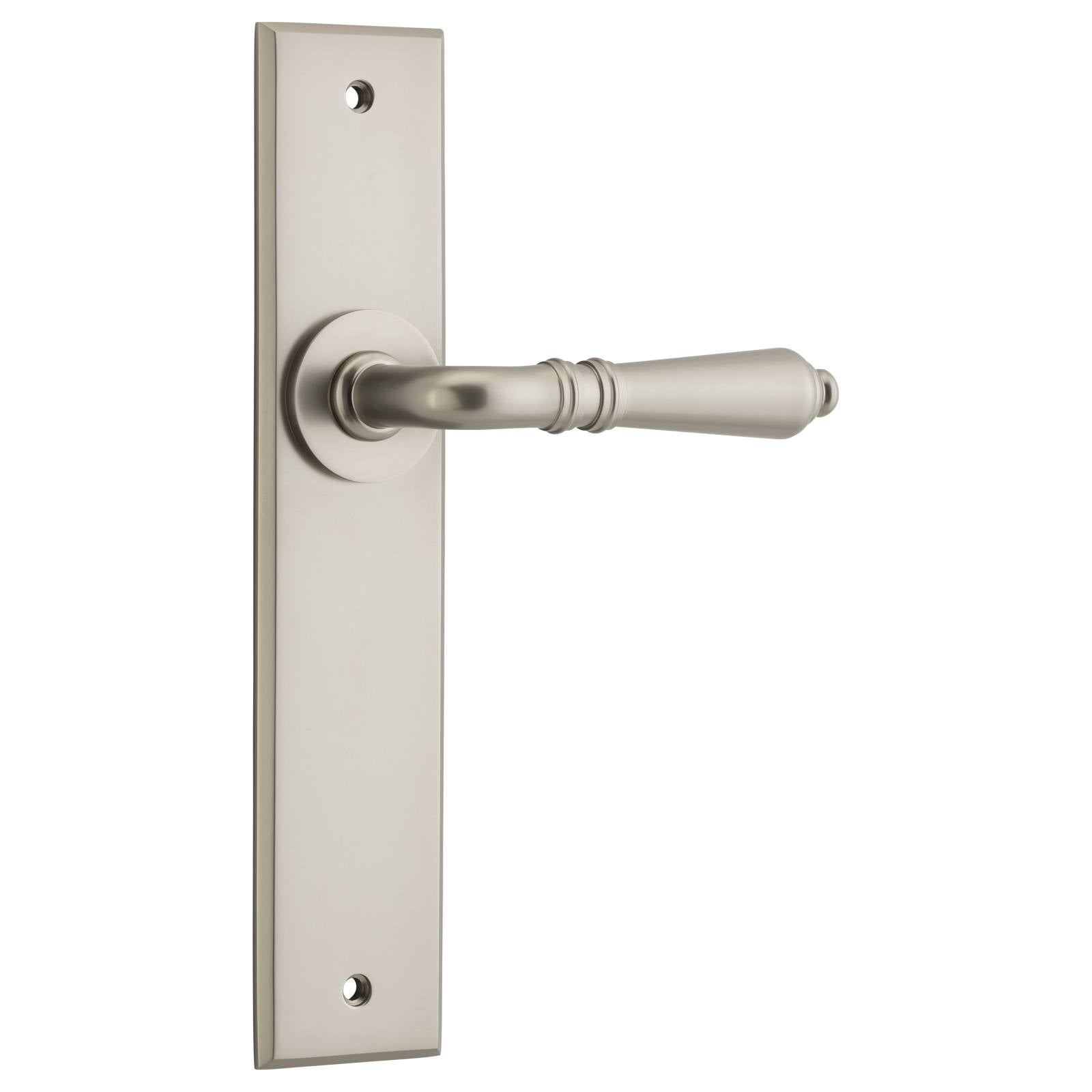 Sarlat Lever Satin Nickel Chamfered Backplate