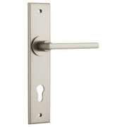 Baltimore Lever Satin Nickel Chamfered Backplate