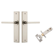 Baltimore Lever Chamfered Backplate Passage Kit Satin Nickel