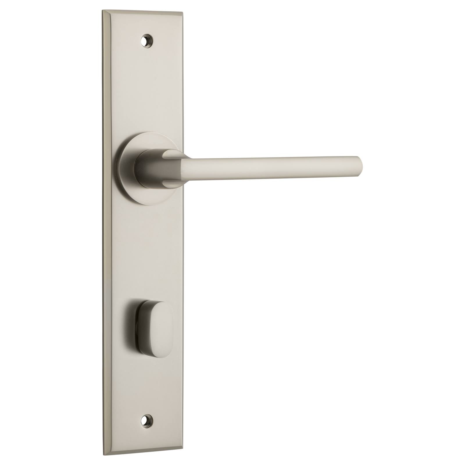 Baltimore Lever Satin Nickel Chamfered Backplate