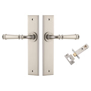 Verona Lever Chamfered  Backplate Passage Kit Satin Nickel