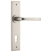 Annecy Lever Chamfered Backplate Satin Nickel