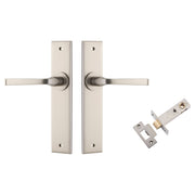 Annecy Lever Chamfered Backplate Passage Kit Satin Nickel