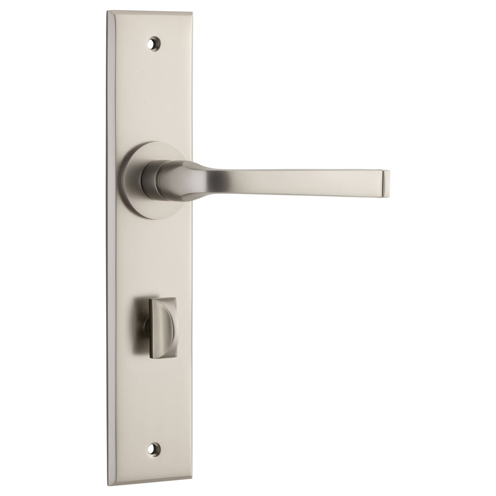 Annecy Lever Chamfered Backplate Satin Nickel