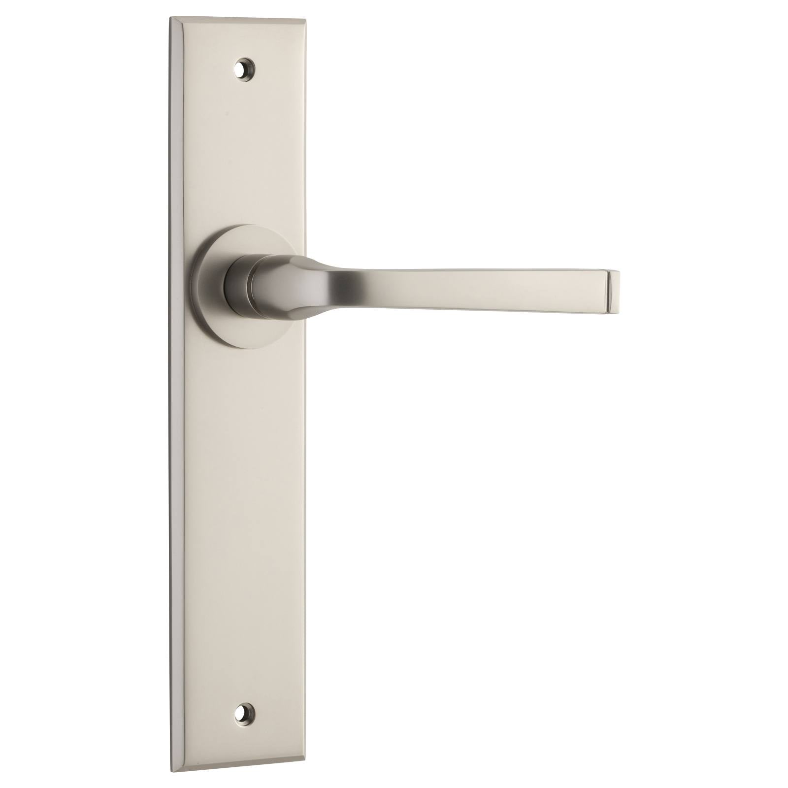 Annecy Lever Chamfered Backplate Satin Nickel