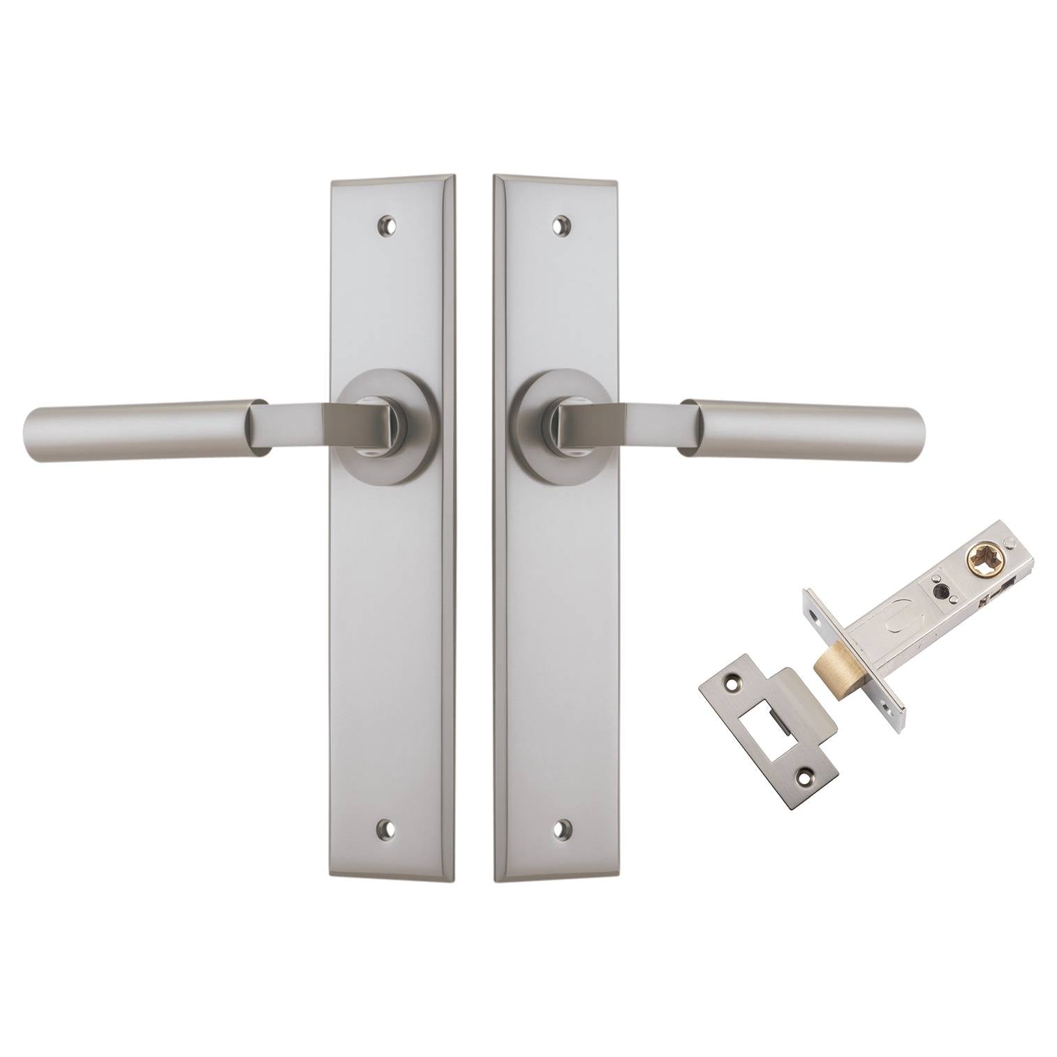 Berlin Lever Chamfered Backplate Passage Kit Satin Nickel