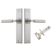 Berlin Lever Chamfered Backplate Passage Kit Satin Nickel