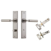 Berlin Lever Chamfered Backplate Privacy Kit Satin Nickel