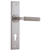 Brunswick Lever Satin Nickel Chamfered Backplate