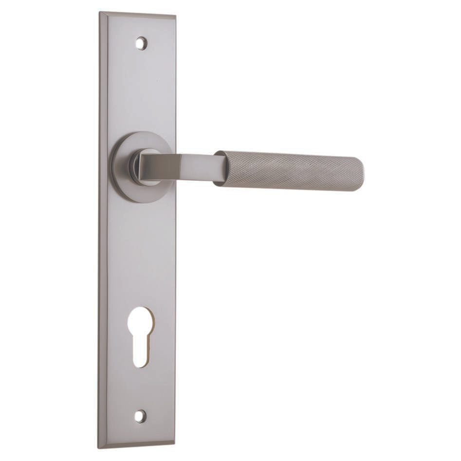 Brunswick Lever Satin Nickel Chamfered Backplate