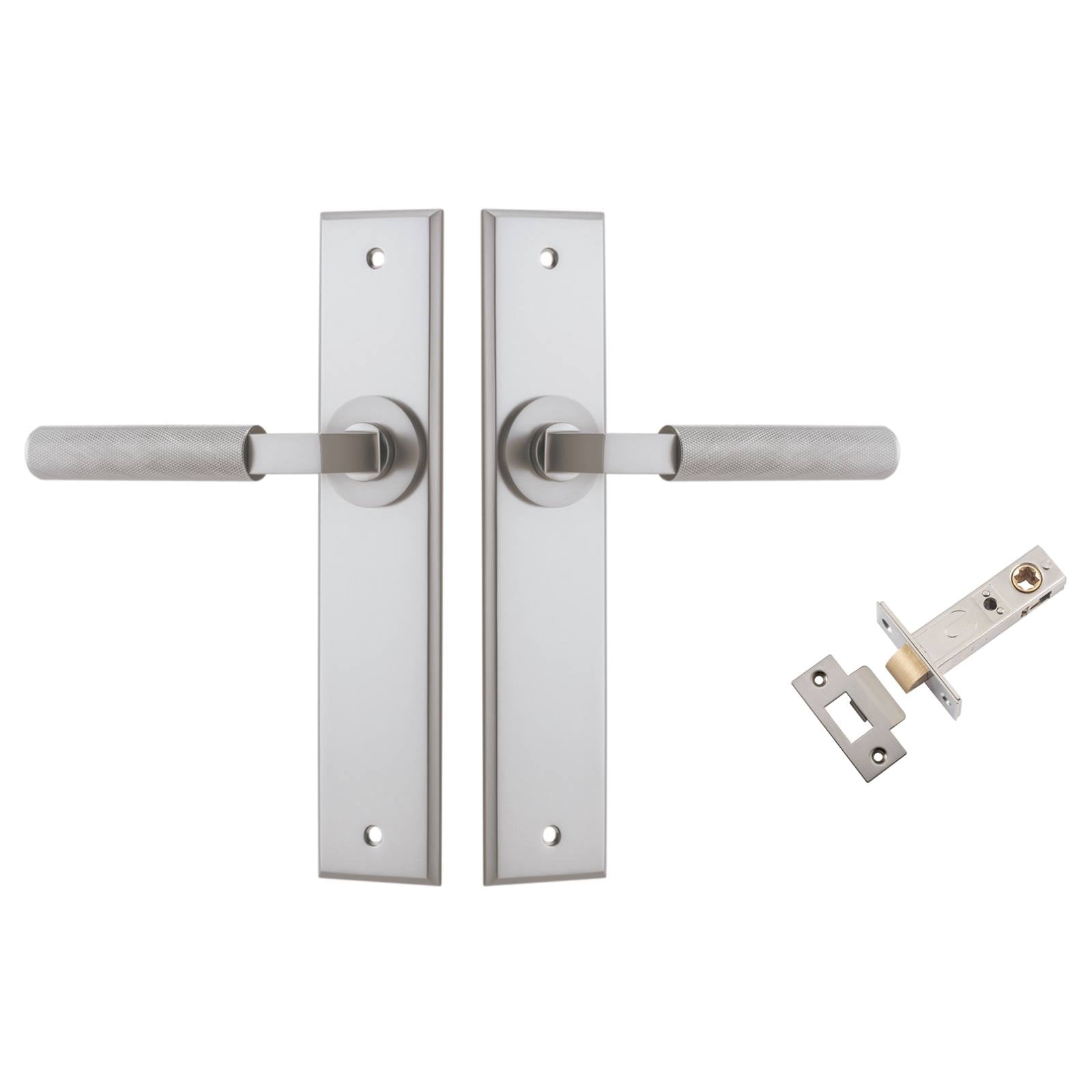 Brunswick Lever Satin Nickel Chamfered Backplate Passage Kit