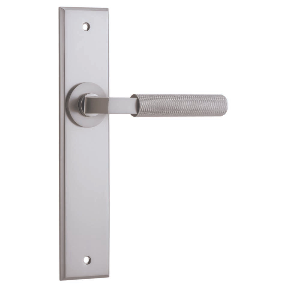 Brunswick Lever Satin Nickel Chamfered Backplate