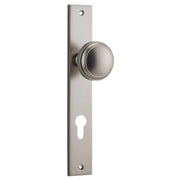 Paddington Knob Rectangular Backplate Satin Nickel