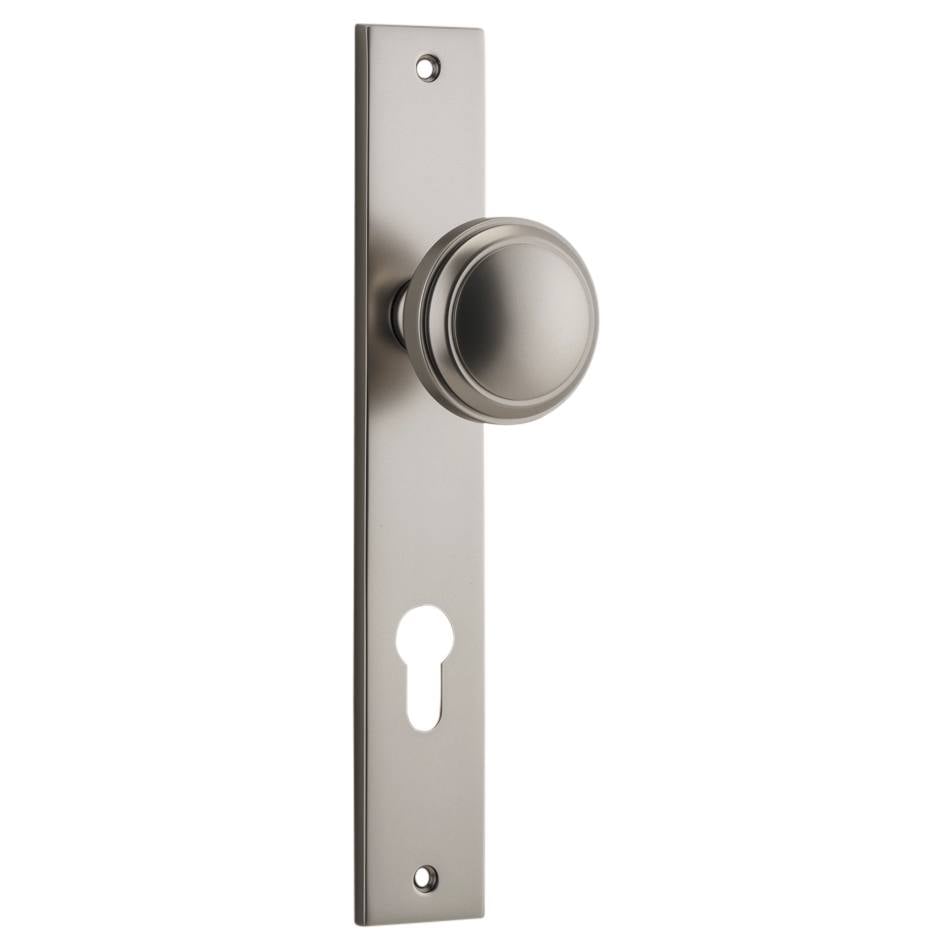 Paddington Knob Rectangular Backplate Satin Nickel