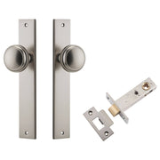 Paddington Knob Rectangular Backplate Passage Kit Satin Nickel