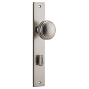 Paddington Knob Rectangular Backplate Satin Nickel