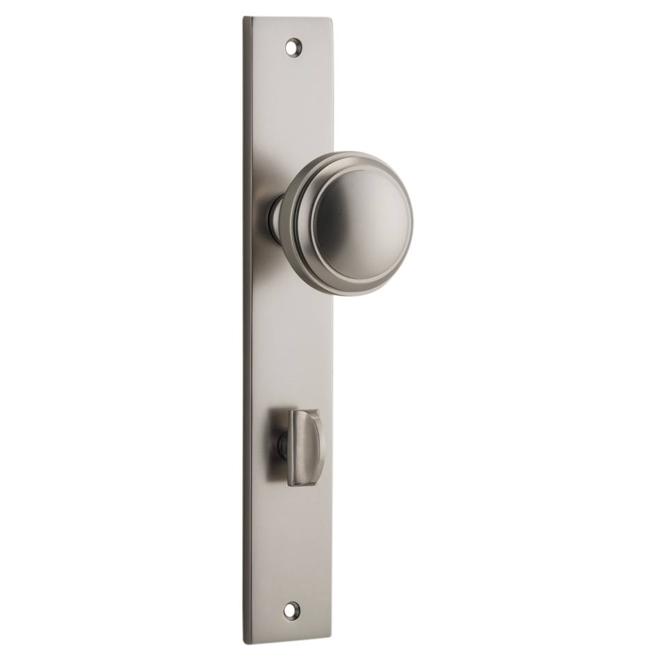 Paddington Knob Rectangular Backplate Satin Nickel