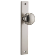 Paddington Knob Rectangular Backplate Satin Nickel