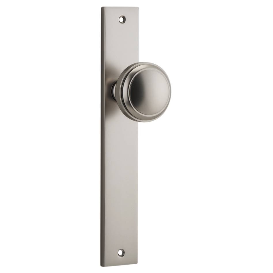 Paddington Knob Rectangular Backplate Satin Nickel