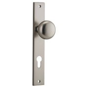 Cambridge Knob Rectangular Backplate Satin Nickel