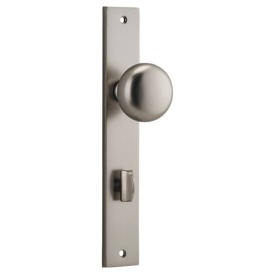 Cambridge Knob Rectangular Backplate Satin Nickel
