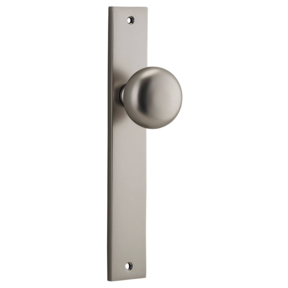 Cambridge Knob Rectangular Backplate Satin Nickel