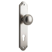 Paddington Knob Shouldered Backplate Satin Nickel