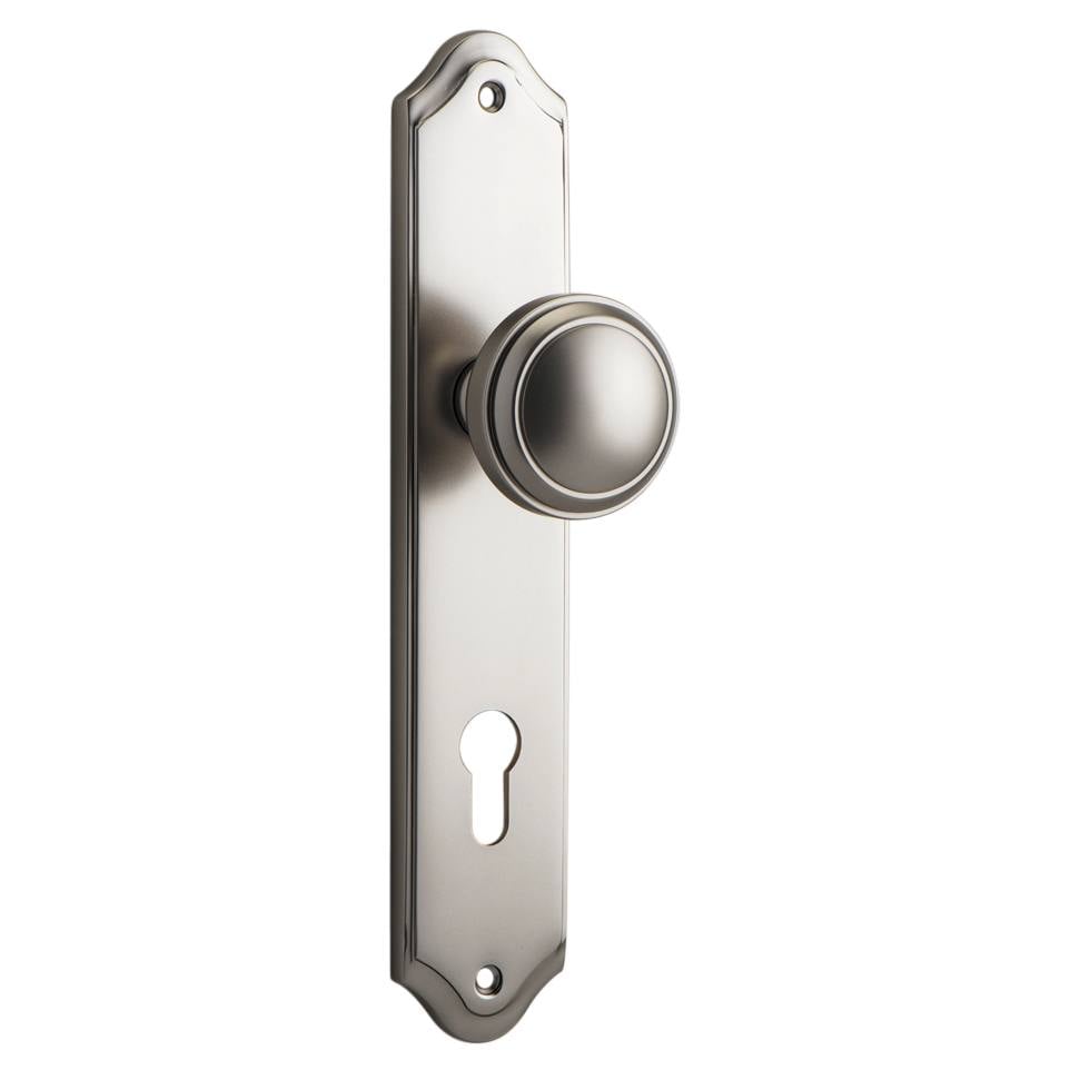 Paddington Knob Shouldered Backplate Satin Nickel