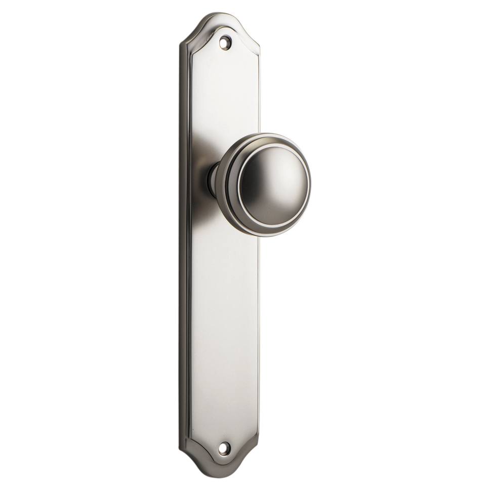 Paddington Knob Shouldered Backplate Satin Nickel