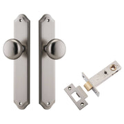 Cambridge Knob Shouldered Backplate Passage Kit Satin Nickel