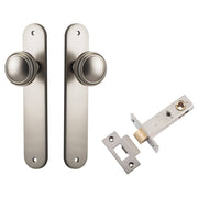 Paddington Knob Oval Backplate Passage Kit Satin Nickel