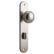 Paddington Knob Oval Backplate Satin Nickel