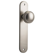 Paddington Knob Oval Backplate Satin Nickel