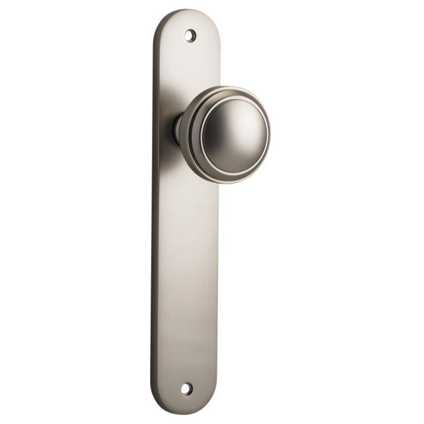Paddington Knob Oval Backplate Satin Nickel