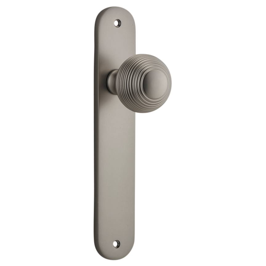 Guildford Knob Oval Backplate Satin Nickel