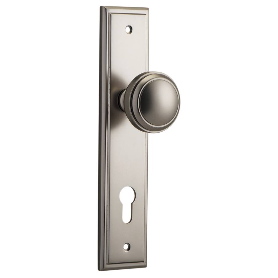 Paddington Knob Stepped Backplate Satin Nickel