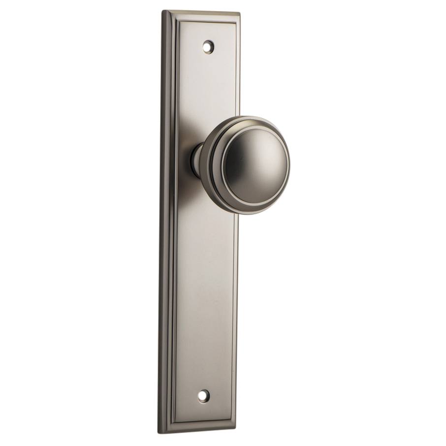 Paddington Knob Stepped Backplate Satin Nickel