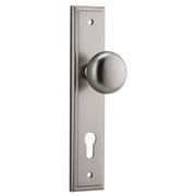 Cambridge Knob Stepped Backplate Satin Nickel