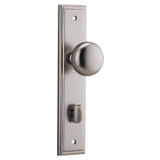 Cambridge Knob Stepped Backplate Satin Nickel