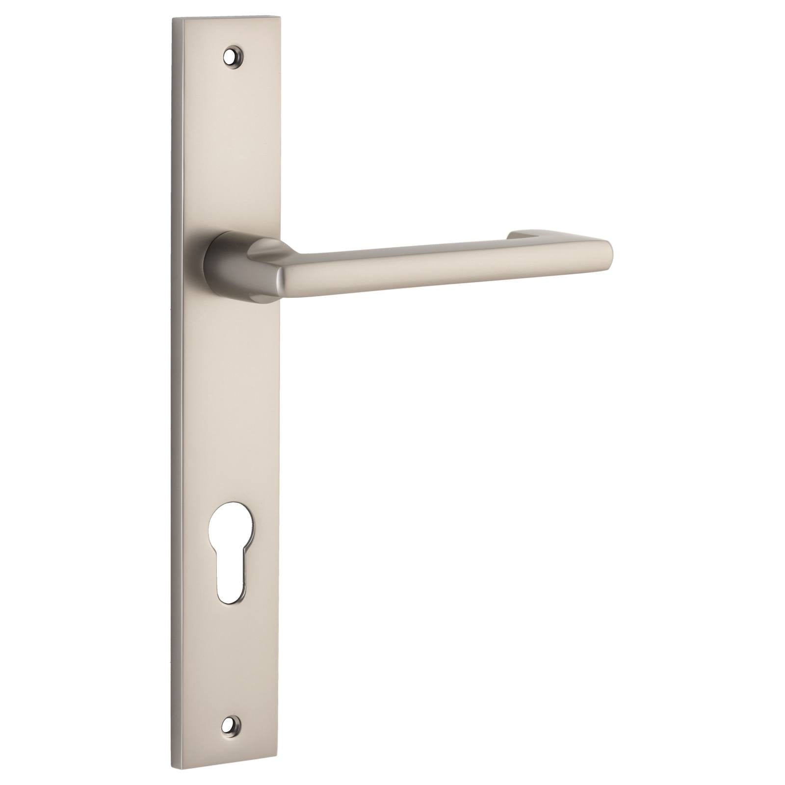 Baltimore Return Lever Rectangular Backplate Satin Nickel