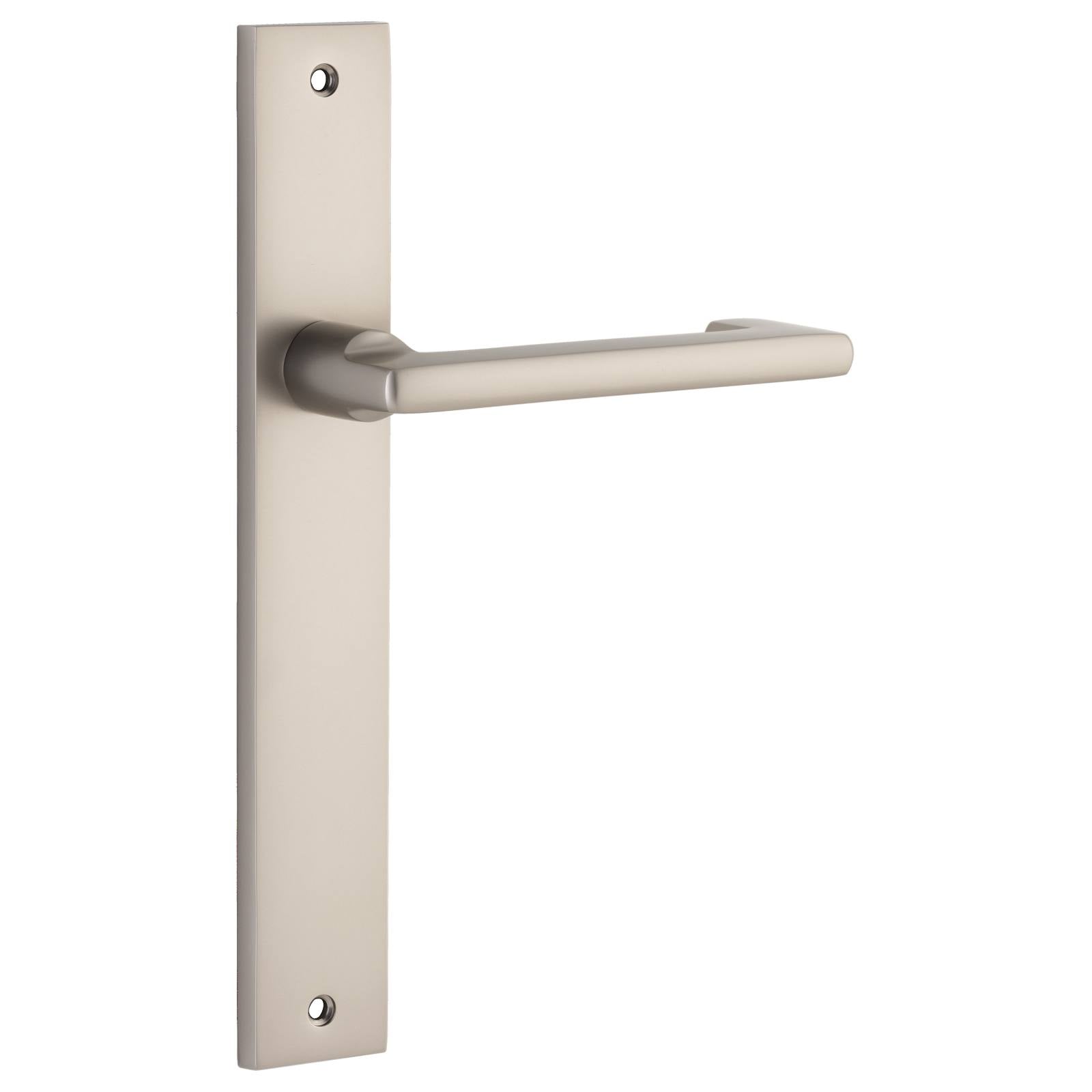 Baltimore Return Lever Rectangular Backplate Satin Nickel
