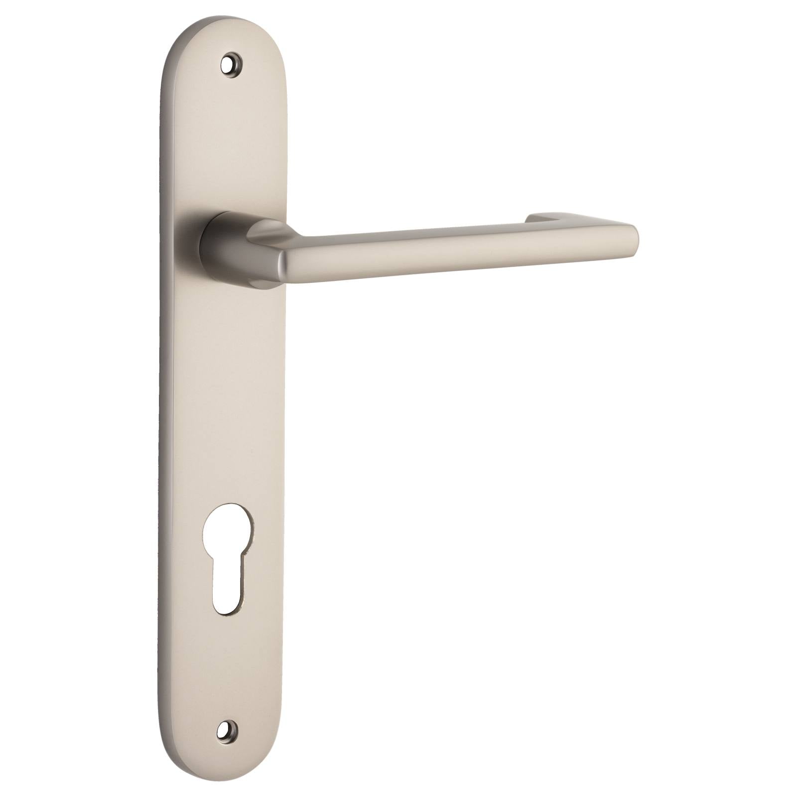 Baltimore Return Lever Oval Backplate Satin Nickel