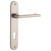 Baltimore Return Lever Oval Backplate Satin Nickel