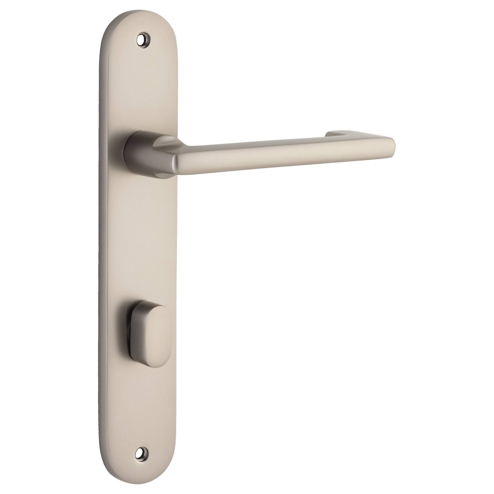 Baltimore Return Lever Oval Backplate Satin Nickel