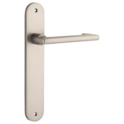 Baltimore Return Lever Oval Backplate Satin Nickel
