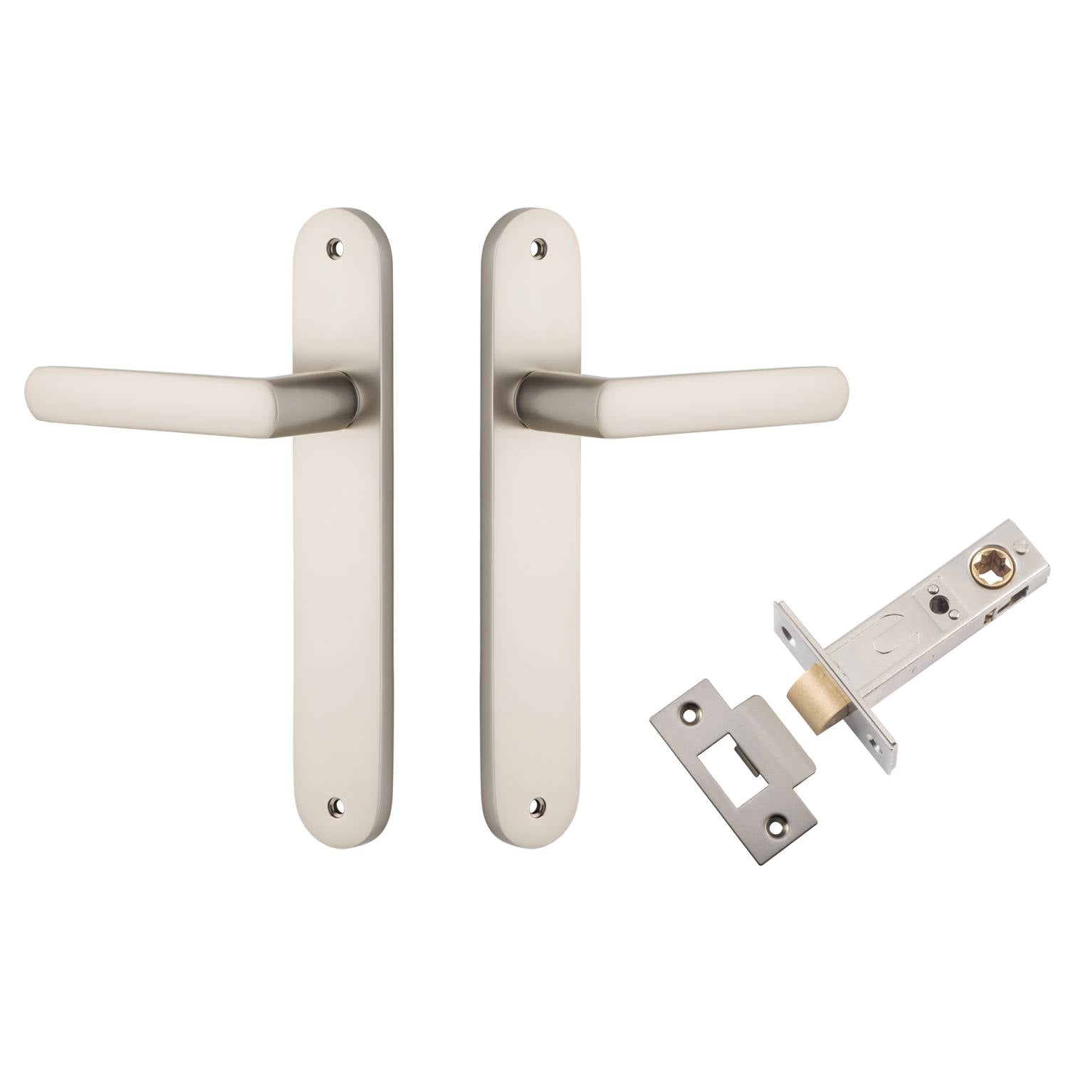 Osaka Lever Satin Nickel Oval Backplate Passage Kit