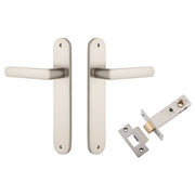 Osaka Lever Satin Nickel Oval Backplate Passage Kit