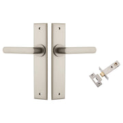 Osaka Lever Chamfered Backplate Passage Kit Satin Nickel